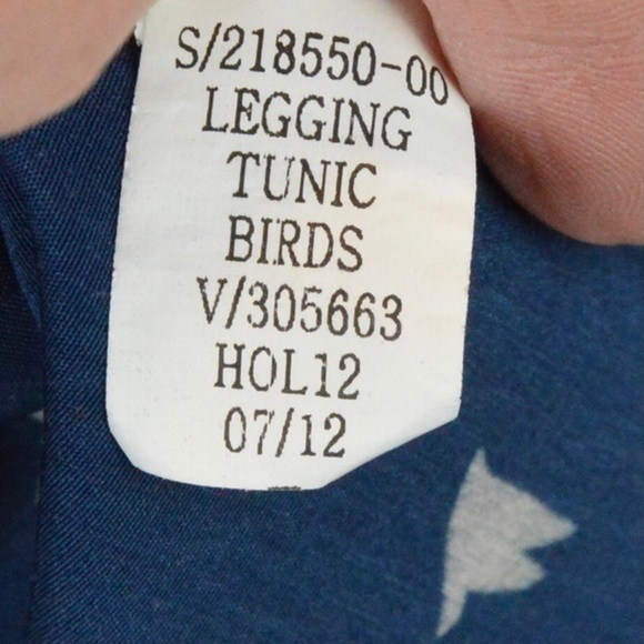 GAP Bird Print Navy Blue Maternity Legging Tunic Top Dress, Small - Picture 7 of 10